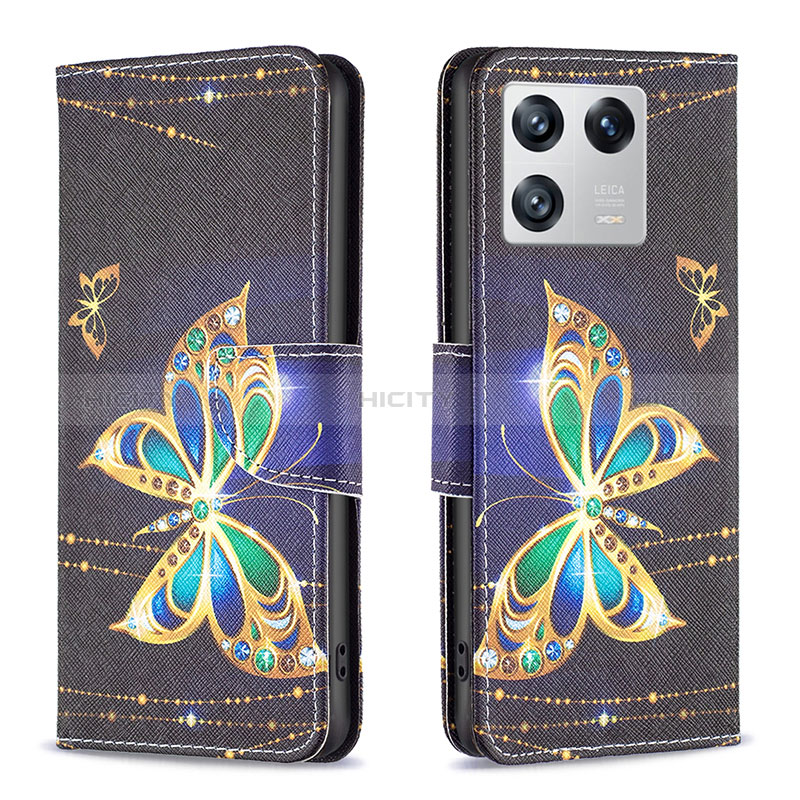 Coque Portefeuille Motif Fantaisie Livre Cuir Etui Clapet B03F pour Xiaomi Mi 13 Pro 5G Noir Plus