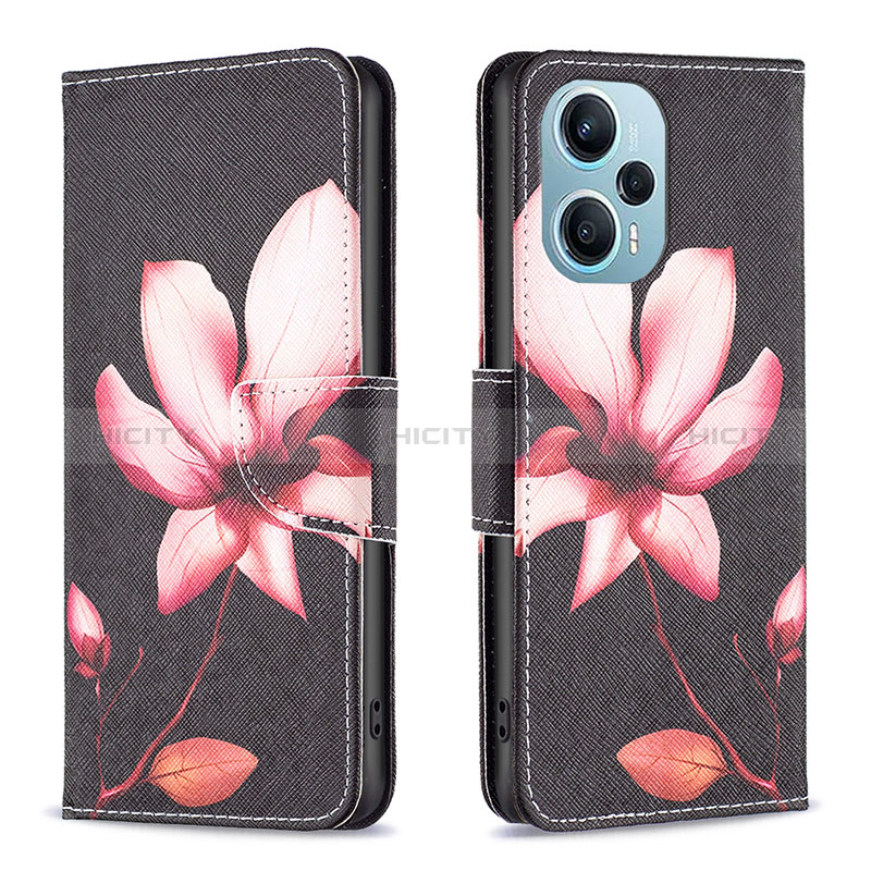 Coque Portefeuille Motif Fantaisie Livre Cuir Etui Clapet B03F pour Xiaomi Poco F5 5G Rouge Plus