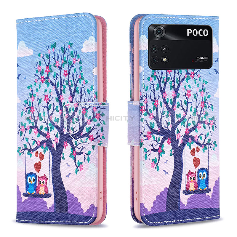 Coque Portefeuille Motif Fantaisie Livre Cuir Etui Clapet B03F pour Xiaomi Poco M4 Pro 4G Plus