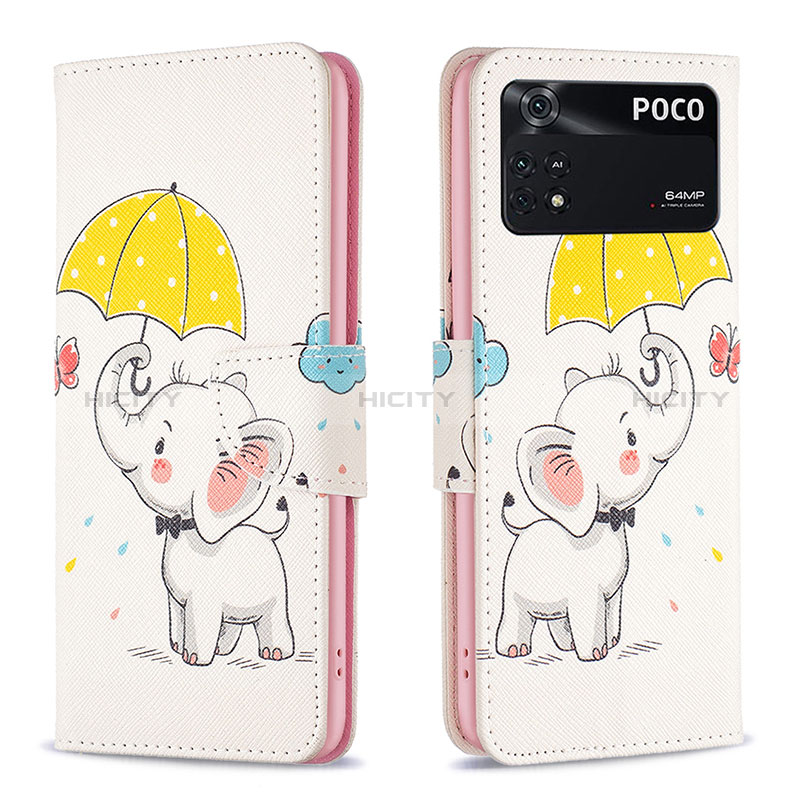 Coque Portefeuille Motif Fantaisie Livre Cuir Etui Clapet B03F pour Xiaomi Poco M4 Pro 4G Plus