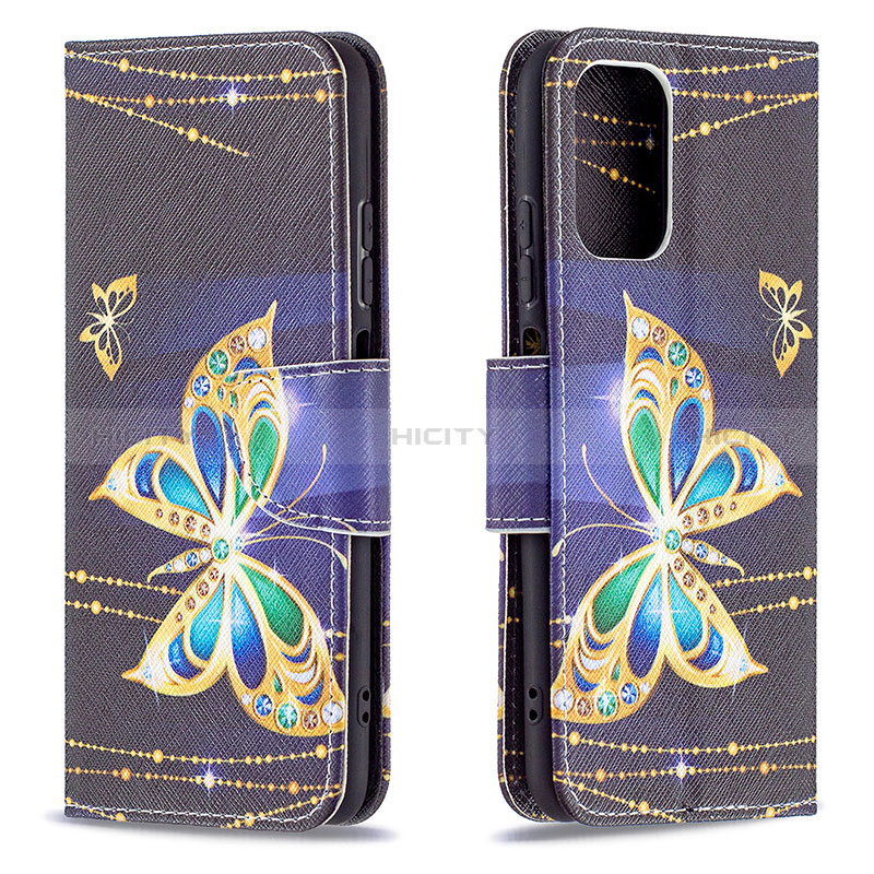 Coque Portefeuille Motif Fantaisie Livre Cuir Etui Clapet B03F pour Xiaomi Poco M5S Noir Plus