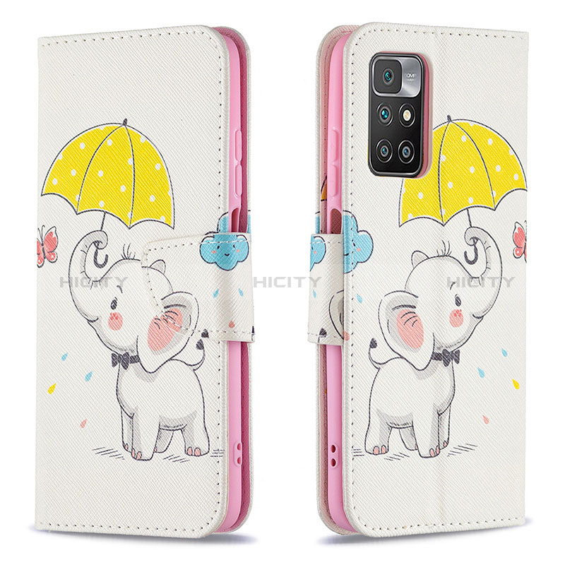 Coque Portefeuille Motif Fantaisie Livre Cuir Etui Clapet B03F pour Xiaomi Redmi 10 (2022) Jaune Plus