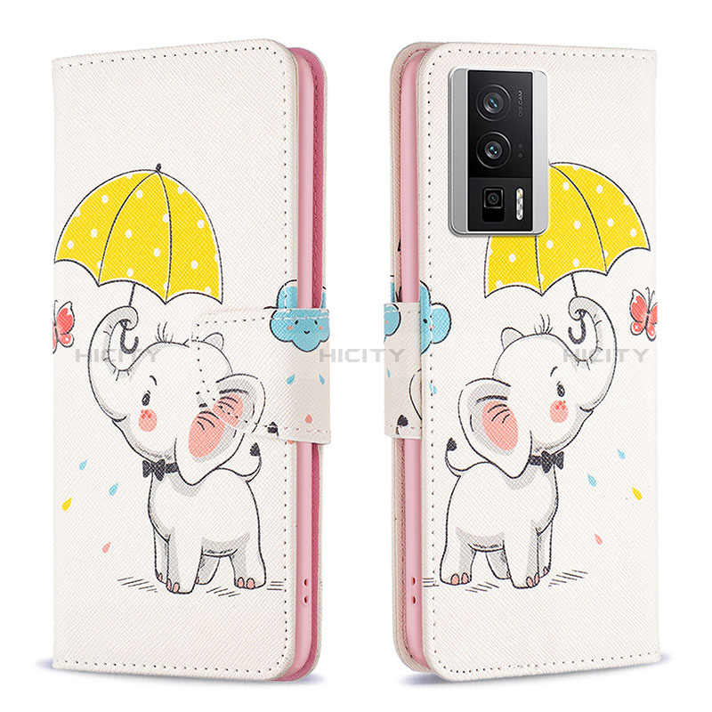 Coque Portefeuille Motif Fantaisie Livre Cuir Etui Clapet B03F pour Xiaomi Redmi K60 Pro 5G Jaune Plus