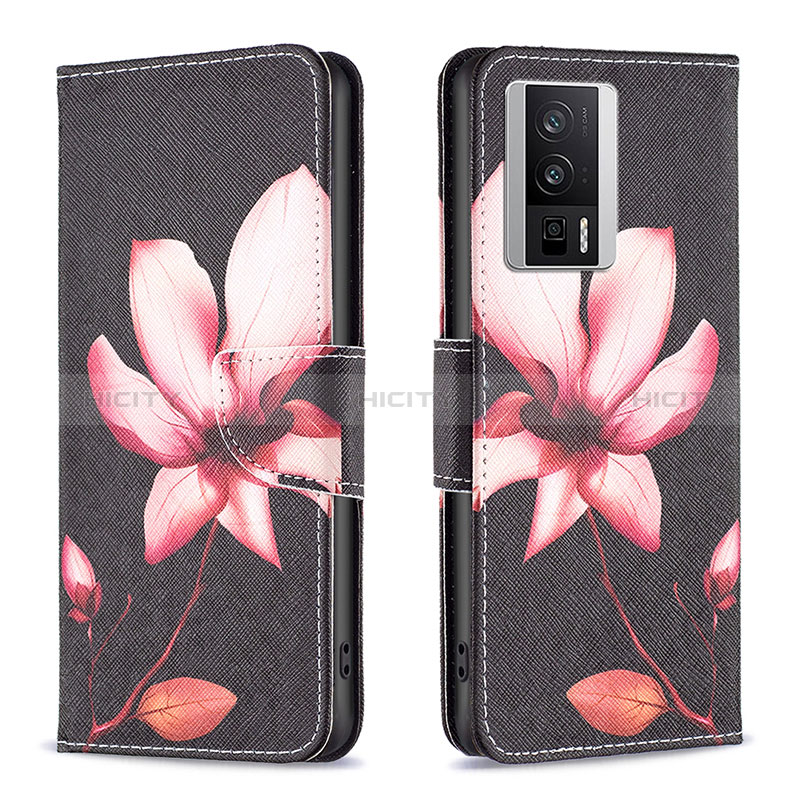 Coque Portefeuille Motif Fantaisie Livre Cuir Etui Clapet B03F pour Xiaomi Redmi K60 Pro 5G Rouge Plus