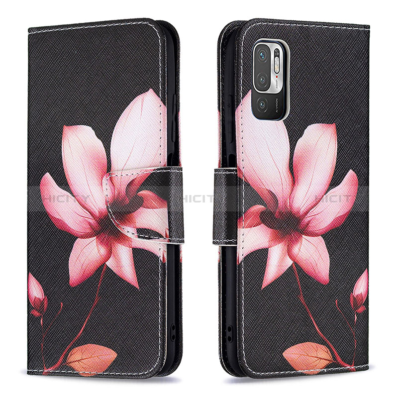 Coque Portefeuille Motif Fantaisie Livre Cuir Etui Clapet B03F pour Xiaomi Redmi Note 10T 5G Rouge Plus