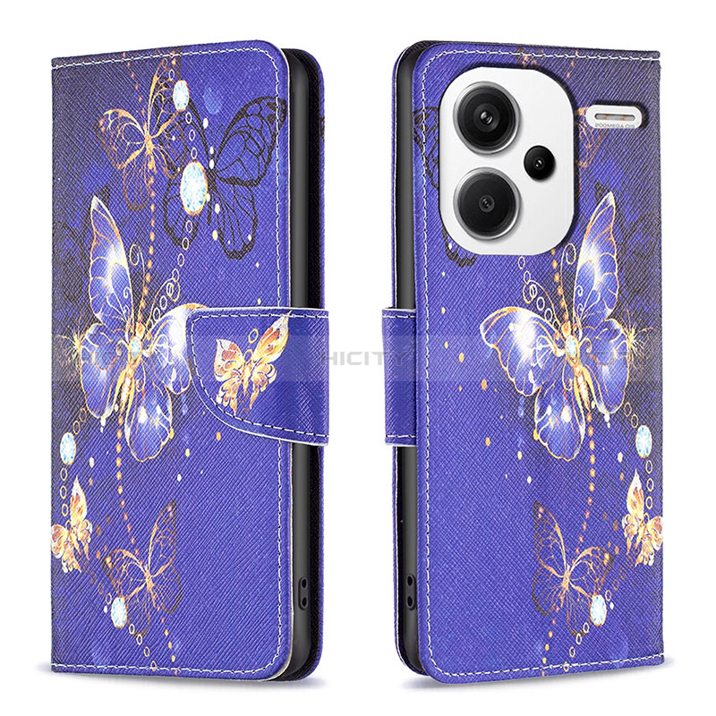 Coque Portefeuille Motif Fantaisie Livre Cuir Etui Clapet B03F pour Xiaomi Redmi Note 13 Pro+ Plus 5G Bleu Royal Plus