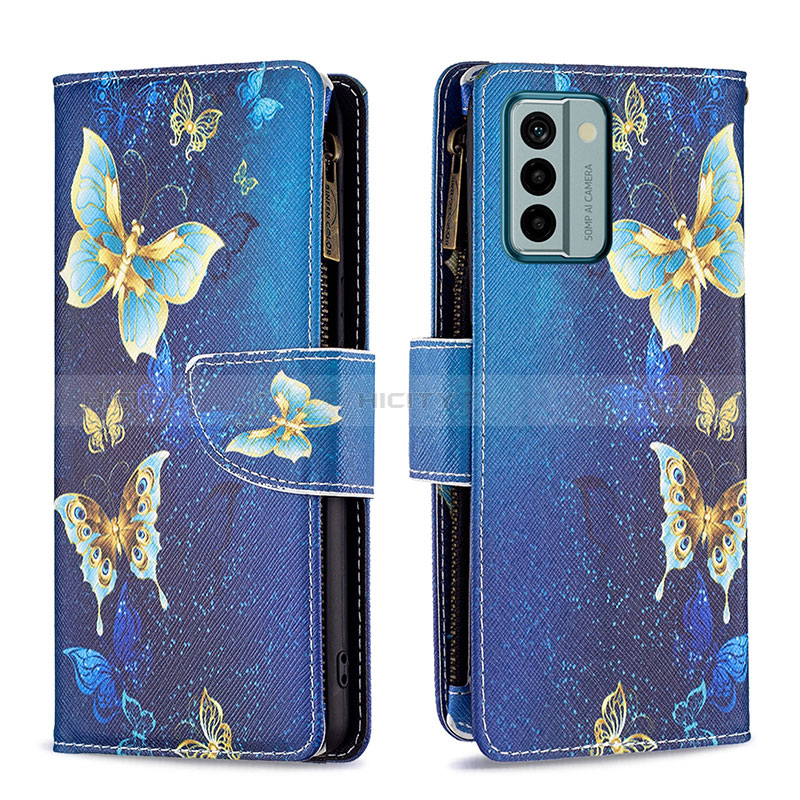 Coque Portefeuille Motif Fantaisie Livre Cuir Etui Clapet B04F pour Nokia G22 Bleu Plus