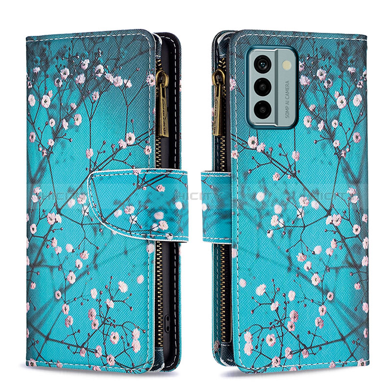 Coque Portefeuille Motif Fantaisie Livre Cuir Etui Clapet B04F pour Nokia G22 Cyan Plus