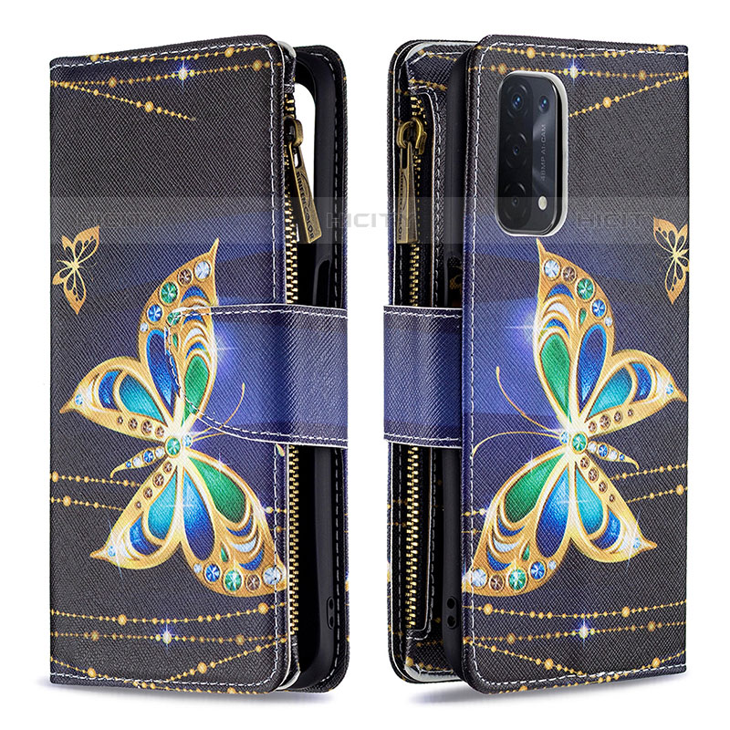 Coque Portefeuille Motif Fantaisie Livre Cuir Etui Clapet B04F pour OnePlus Nord N200 5G Noir Plus