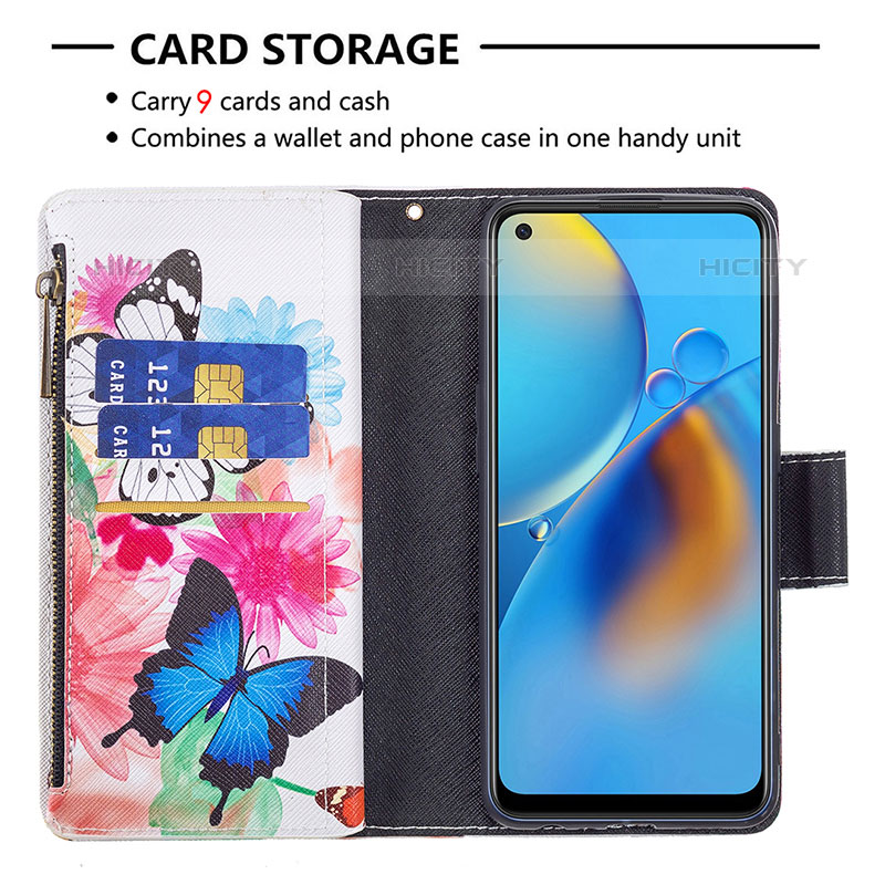 Coque Portefeuille Motif Fantaisie Livre Cuir Etui Clapet B04F pour Oppo A74 4G Plus