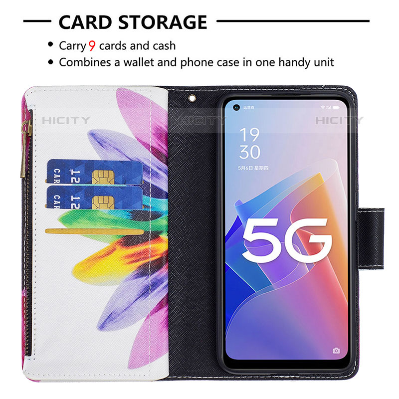 Coque Portefeuille Motif Fantaisie Livre Cuir Etui Clapet B04F pour Oppo Reno7 Lite 5G Plus