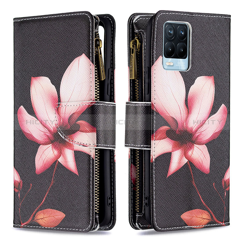 Coque Portefeuille Motif Fantaisie Livre Cuir Etui Clapet B04F pour Realme 8 Pro Rouge Plus