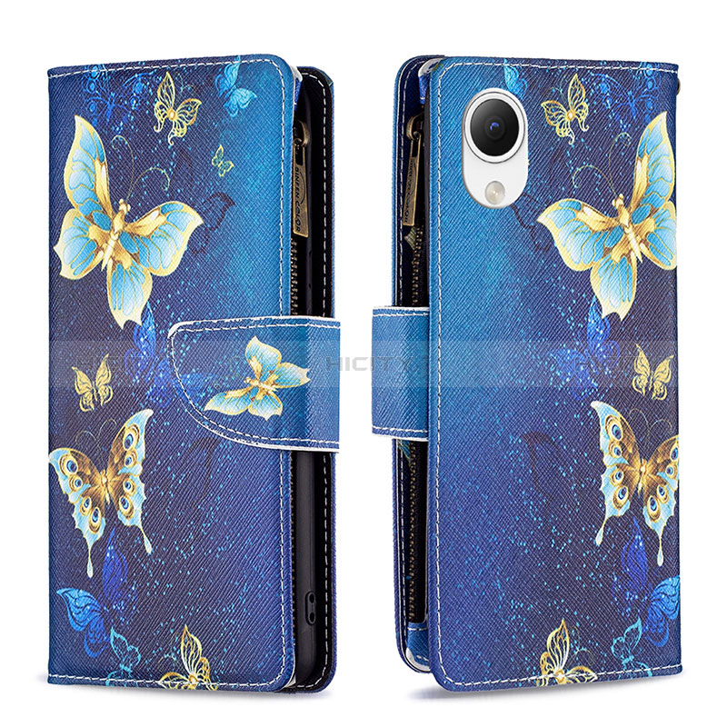 Coque Portefeuille Motif Fantaisie Livre Cuir Etui Clapet B04F pour Samsung Galaxy A23e 5G Bleu Plus