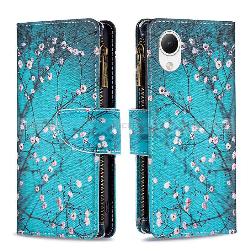 Coque Portefeuille Motif Fantaisie Livre Cuir Etui Clapet B04F pour Samsung Galaxy A23e 5G Cyan Plus