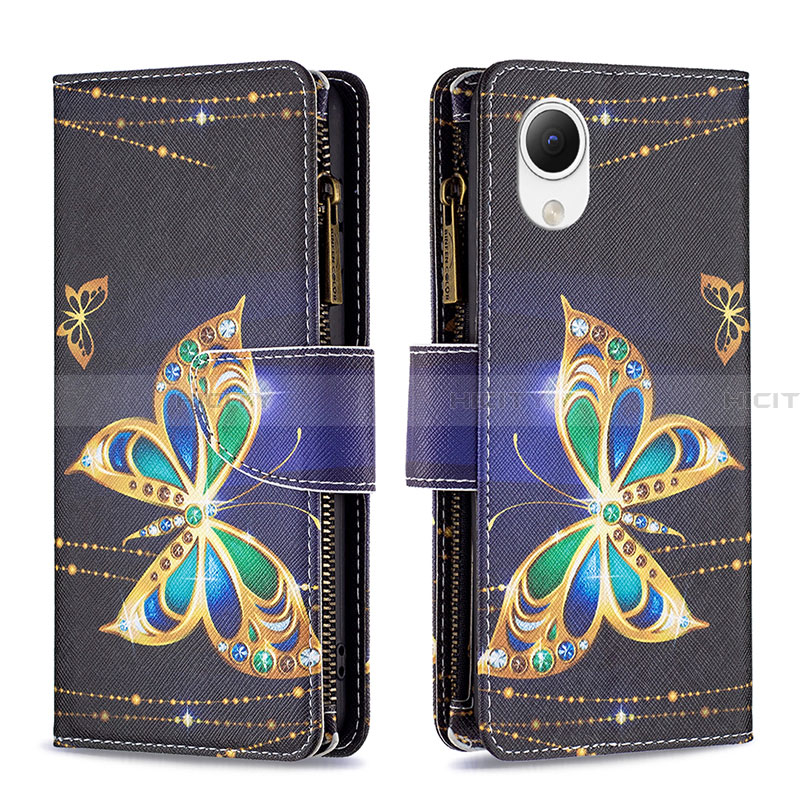 Coque Portefeuille Motif Fantaisie Livre Cuir Etui Clapet B04F pour Samsung Galaxy A23s Noir Plus