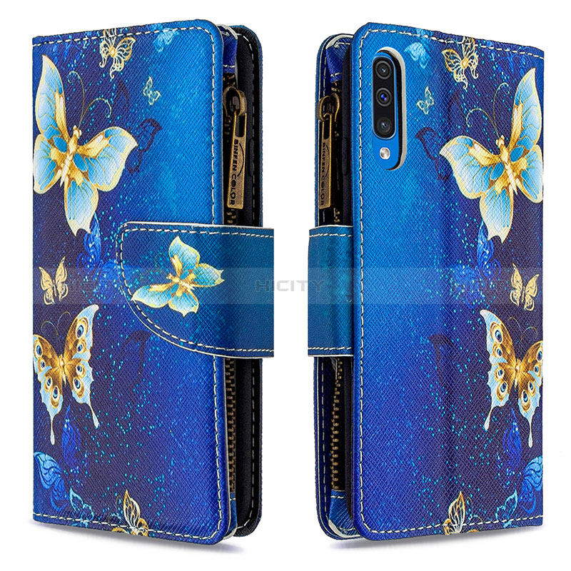 Coque Portefeuille Motif Fantaisie Livre Cuir Etui Clapet B04F pour Samsung Galaxy A30S Bleu Plus