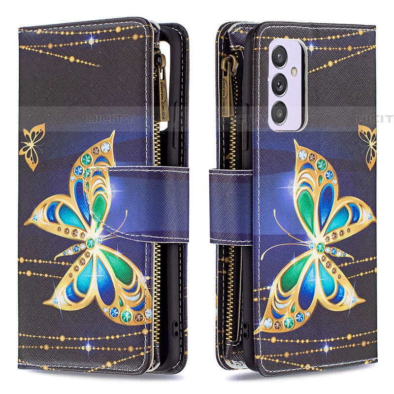 Coque Portefeuille Motif Fantaisie Livre Cuir Etui Clapet B04F pour Samsung Galaxy A34 5G Noir Plus