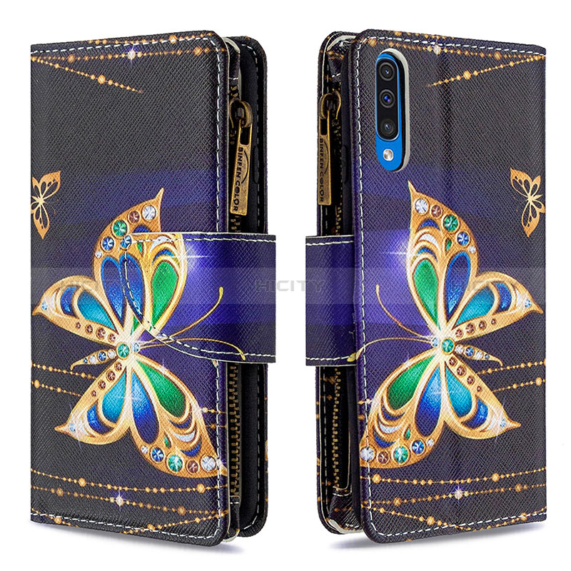 Coque Portefeuille Motif Fantaisie Livre Cuir Etui Clapet B04F pour Samsung Galaxy A50S Noir Plus