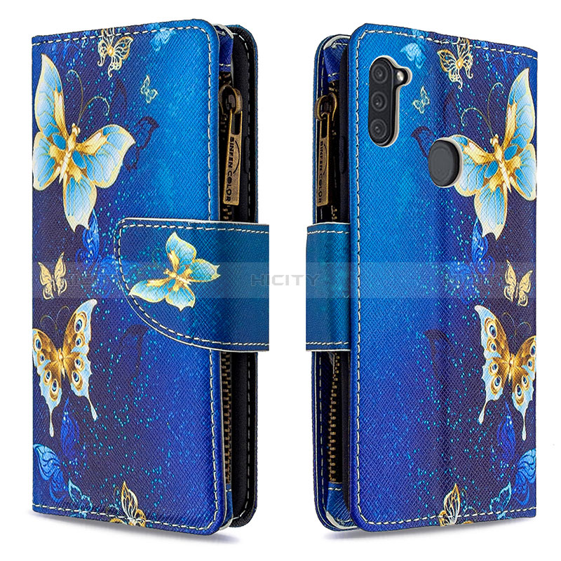 Coque Portefeuille Motif Fantaisie Livre Cuir Etui Clapet B04F pour Samsung Galaxy M11 Bleu Plus