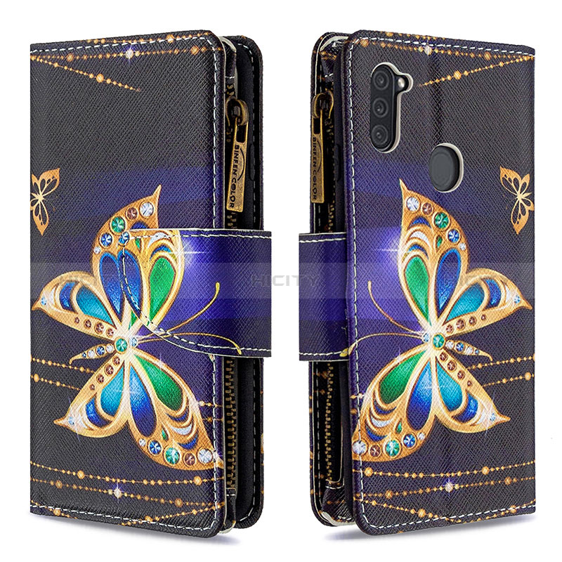 Coque Portefeuille Motif Fantaisie Livre Cuir Etui Clapet B04F pour Samsung Galaxy M11 Noir Plus