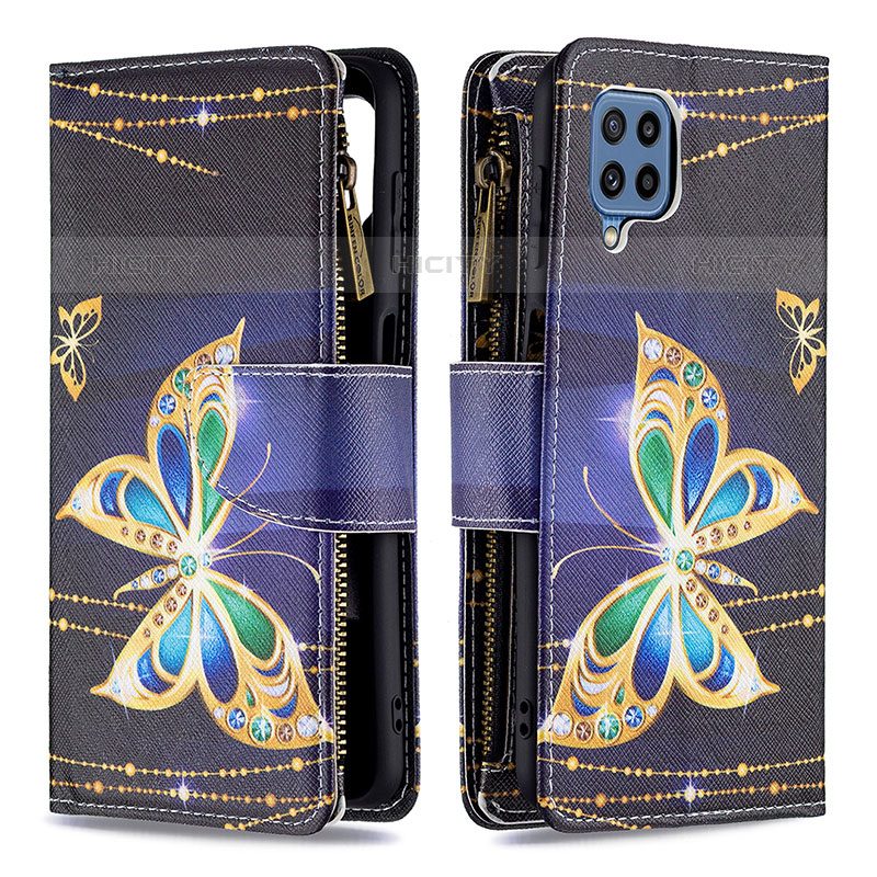 Coque Portefeuille Motif Fantaisie Livre Cuir Etui Clapet B04F pour Samsung Galaxy M32 4G Noir Plus