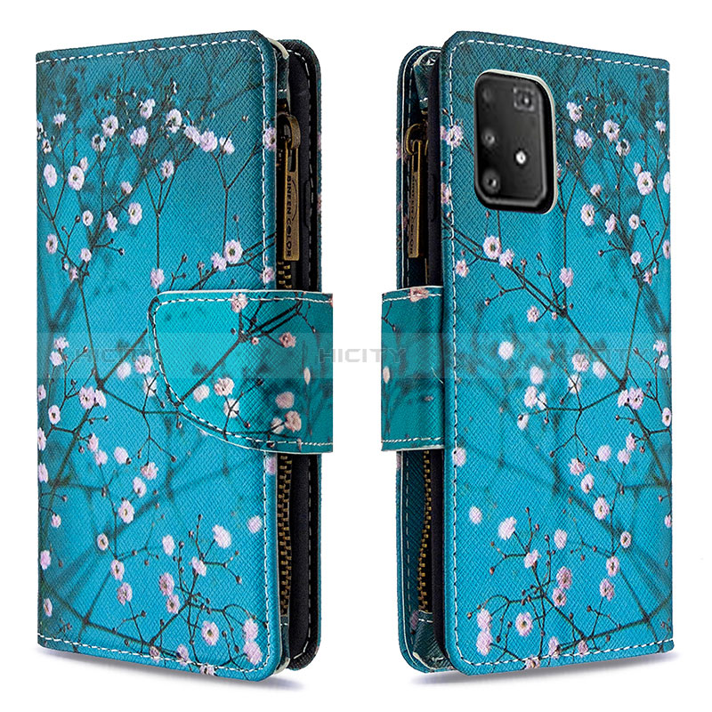 Coque Portefeuille Motif Fantaisie Livre Cuir Etui Clapet B04F pour Samsung Galaxy S10 Lite Cyan Plus