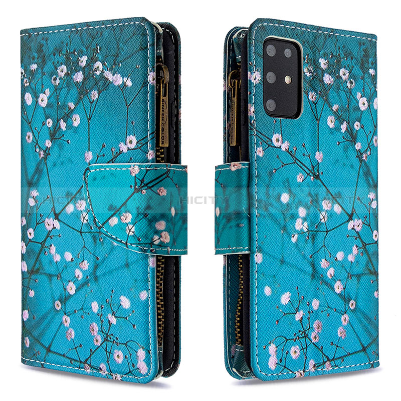 Coque Portefeuille Motif Fantaisie Livre Cuir Etui Clapet B04F pour Samsung Galaxy S20 Plus 5G Cyan Plus