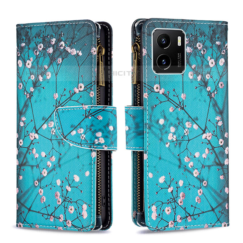 Coque Portefeuille Motif Fantaisie Livre Cuir Etui Clapet B04F pour Vivo iQOO U5x Cyan Plus