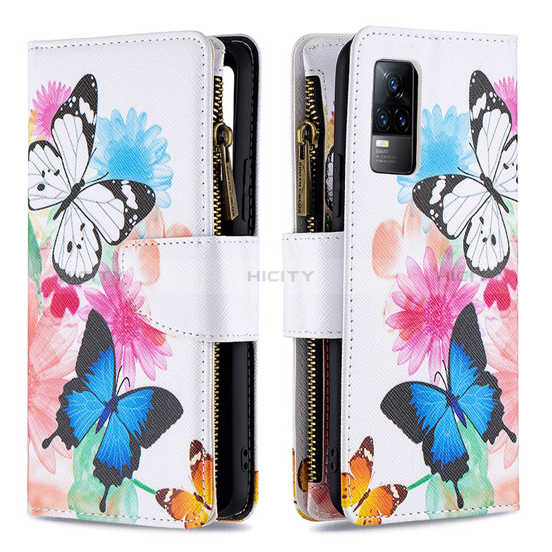 Coque Portefeuille Motif Fantaisie Livre Cuir Etui Clapet B04F pour Vivo V21e 4G Colorful Plus