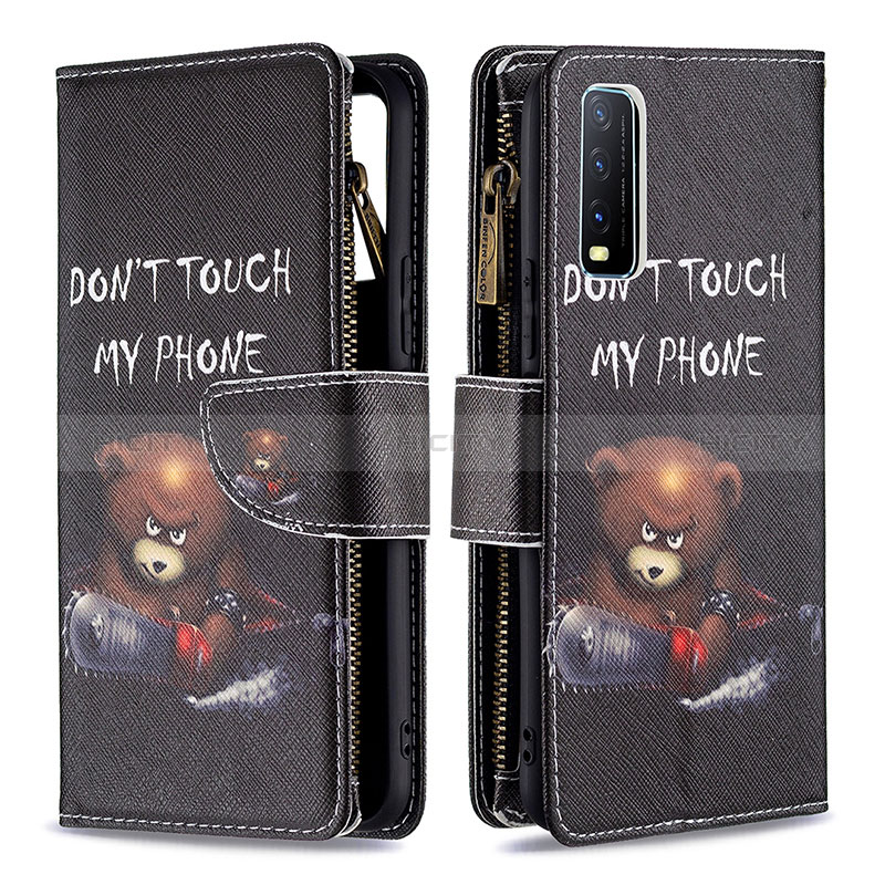 Coque Portefeuille Motif Fantaisie Livre Cuir Etui Clapet B04F pour Vivo Y11s Plus