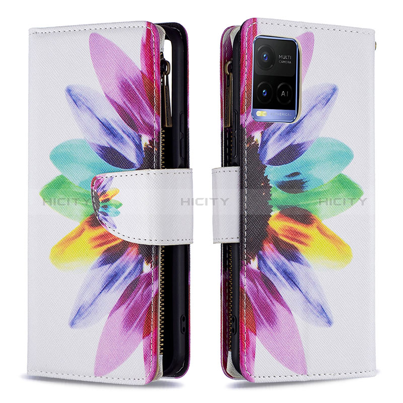 Coque Portefeuille Motif Fantaisie Livre Cuir Etui Clapet B04F pour Vivo Y21e Plus