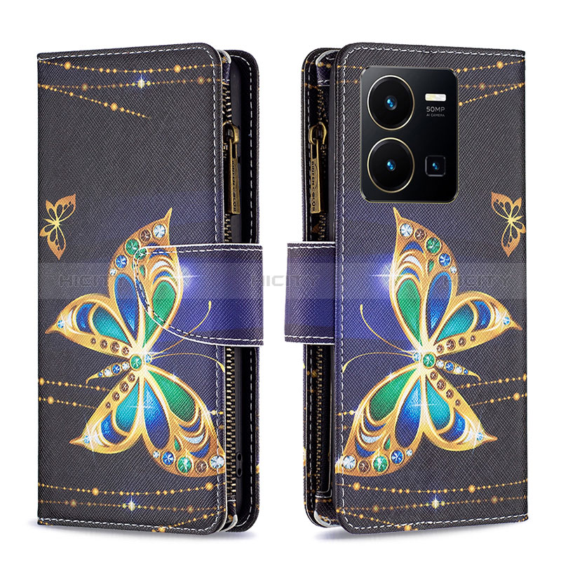 Coque Portefeuille Motif Fantaisie Livre Cuir Etui Clapet B04F pour Vivo Y35 4G Plus