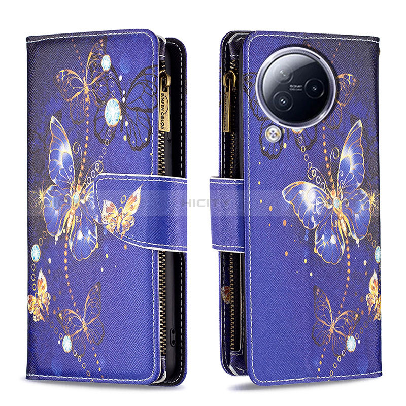 Coque Portefeuille Motif Fantaisie Livre Cuir Etui Clapet B04F pour Xiaomi Civi 3 5G Bleu Royal Plus