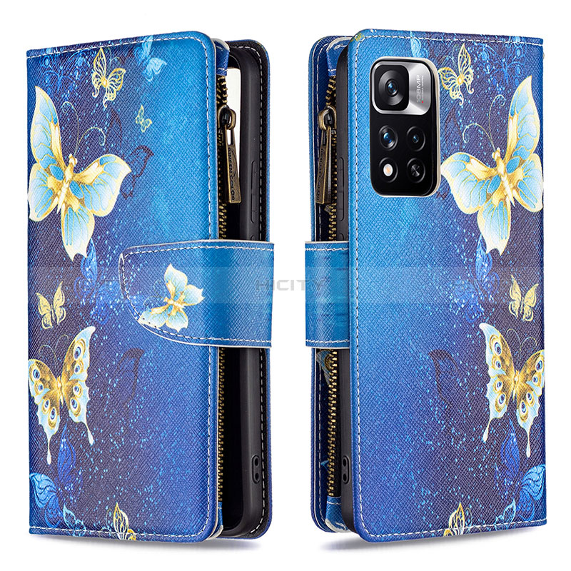 Coque Portefeuille Motif Fantaisie Livre Cuir Etui Clapet B04F pour Xiaomi Mi 11i 5G (2022) Bleu Plus