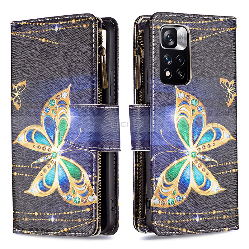 Coque Portefeuille Motif Fantaisie Livre Cuir Etui Clapet B04F pour Xiaomi Mi 11i 5G (2022) Noir Plus