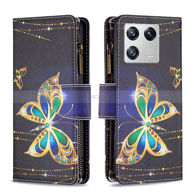 Coque Portefeuille Motif Fantaisie Livre Cuir Etui Clapet B04F pour Xiaomi Mi 13 Pro 5G Noir Plus