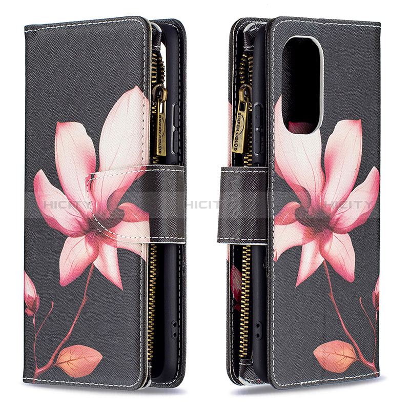 Coque Portefeuille Motif Fantaisie Livre Cuir Etui Clapet B04F pour Xiaomi Poco F3 5G Rouge Plus