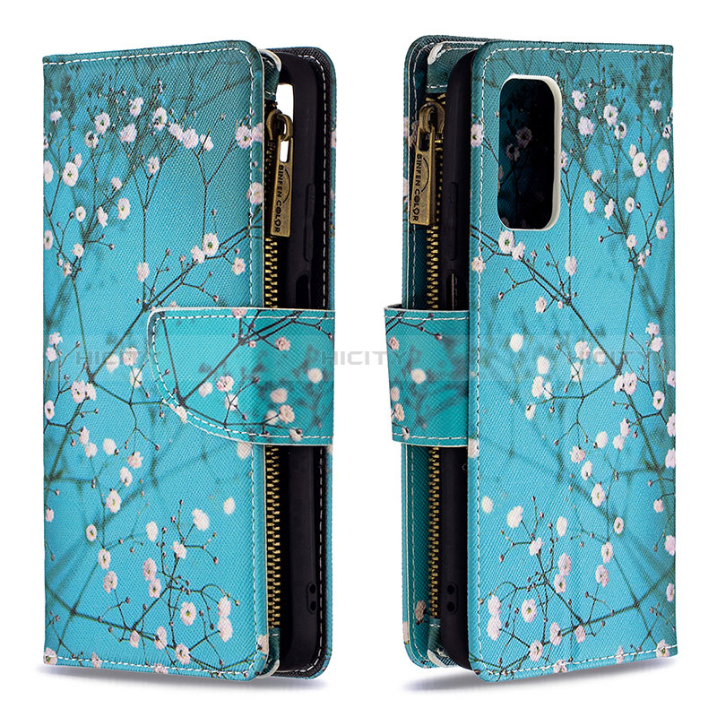 Coque Portefeuille Motif Fantaisie Livre Cuir Etui Clapet B04F pour Xiaomi Poco M3 Cyan Plus