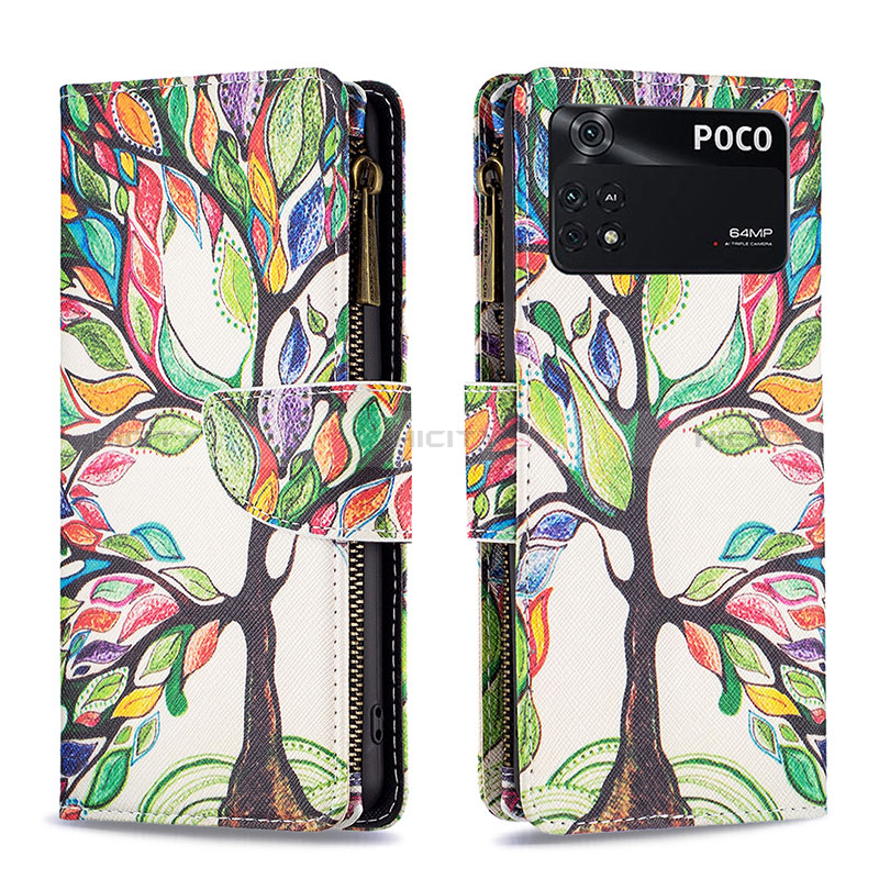 Coque Portefeuille Motif Fantaisie Livre Cuir Etui Clapet B04F pour Xiaomi Poco M4 Pro 4G Plus