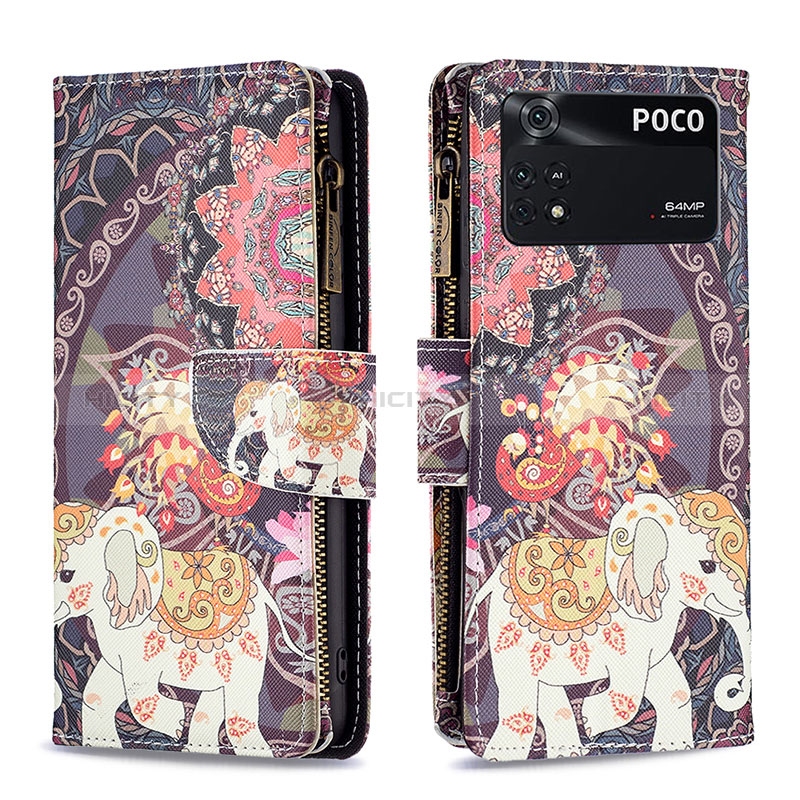 Coque Portefeuille Motif Fantaisie Livre Cuir Etui Clapet B04F pour Xiaomi Poco M4 Pro 4G Plus