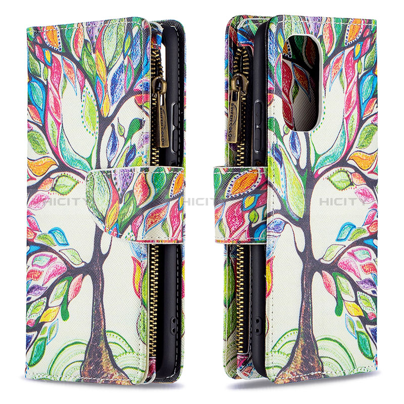 Coque Portefeuille Motif Fantaisie Livre Cuir Etui Clapet B04F pour Xiaomi Redmi K40 5G Vert Plus