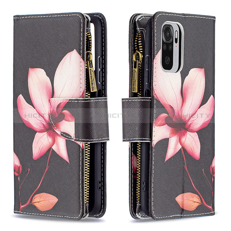 Coque Portefeuille Motif Fantaisie Livre Cuir Etui Clapet B04F pour Xiaomi Redmi Note 10S 4G Rouge Plus