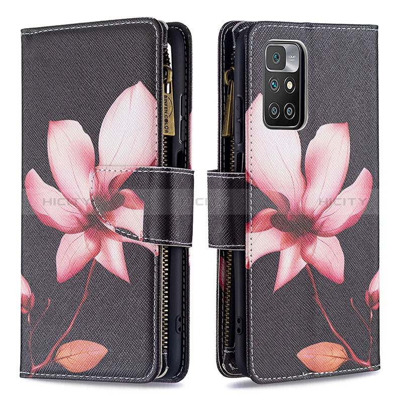 Coque Portefeuille Motif Fantaisie Livre Cuir Etui Clapet B04F pour Xiaomi Redmi Note 11 4G (2021) Rouge Plus