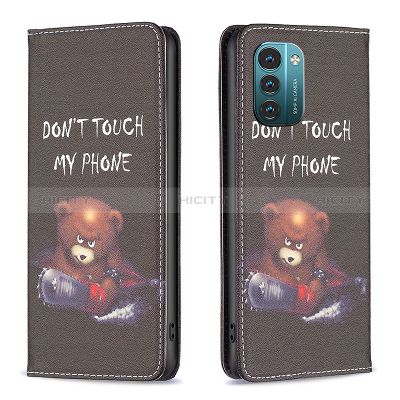 Coque Portefeuille Motif Fantaisie Livre Cuir Etui Clapet B05F pour Nokia G11 Noir Plus