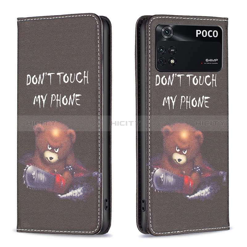 Coque Portefeuille Motif Fantaisie Livre Cuir Etui Clapet B05F pour Xiaomi Poco M4 Pro 4G Plus