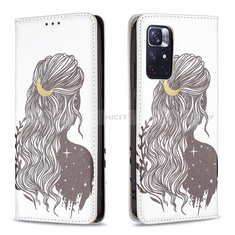 Coque Portefeuille Motif Fantaisie Livre Cuir Etui Clapet B05F pour Xiaomi Poco M4 Pro 5G Noir Plus