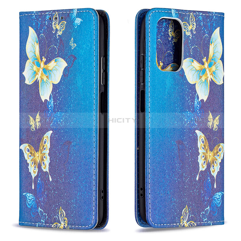 Coque Portefeuille Motif Fantaisie Livre Cuir Etui Clapet B05F pour Xiaomi Poco M5S Bleu Plus