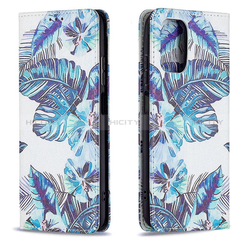 Coque Portefeuille Motif Fantaisie Livre Cuir Etui Clapet B05F pour Xiaomi Poco M5S Bleu Ciel Plus