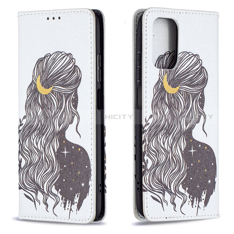 Coque Portefeuille Motif Fantaisie Livre Cuir Etui Clapet B05F pour Xiaomi Poco M5S Gris Plus