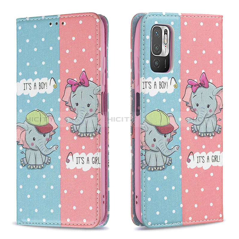 Coque Portefeuille Motif Fantaisie Livre Cuir Etui Clapet B05F pour Xiaomi Redmi Note 10 5G Rose Plus